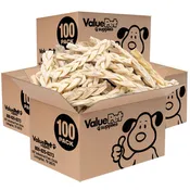ValueBull Beef Cheek Braid Dog Chews, 5-6 Inch, 400 Count Wholesale Pack