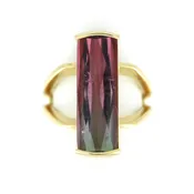 Bi-color Tourmaline Split Shank Ring