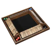 4-Player Shut The Box Dice Board Game- Walnut Stained Wood-Large Coffee Table Game