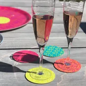 Glasunderlägg i glada sommarfärger, 4-pack