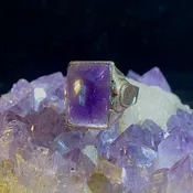 Handsome Men’s 10k Yellow Gold and Rectangular Amethyst Statement Ring