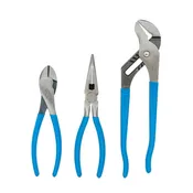 10 in. Tongue and Groove, 7 in. Diagonal, 7-1/2 in. Long Nose with Cutter Plier Set (3-Piece)