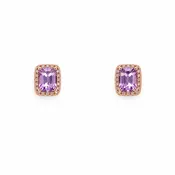 10K Rose Gold Diamond & Amethyst Earrings