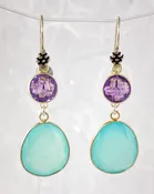 Amethyst And Amazonite Earrings
