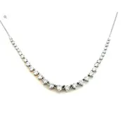 14K White Gold Graduated Diamond Necklace