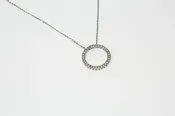 Diamond Circle Necklace in White Gold