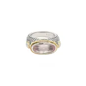Andrea Candela 18kt and Sterling Silver Rose Quartz Ring
