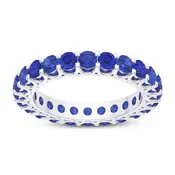 14K White Gold Blue Sapphire Ring