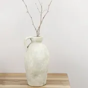 15.75" Natural Wash Ceramic Vase