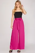 Alani Satin Pants In Fuchsia