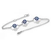 3 Mati Evil Eye Silver Bracelet