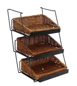3-Tier Counter Display with 3 Rectangular Willow Baskets