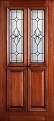 6' 8" 1/2 (Half) Twin Lite Decorative Glass Mahogany Wood Front Door - PD 3068-12TL DOVE
