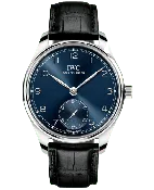 IWC Portugieser Blue Dial Leather Strap Men's Watch IW358305