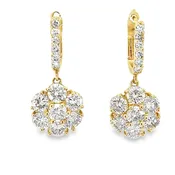 Diamond Cluster Drop Earrings