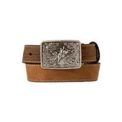 3D Boy's Medium Brown Belt w/Basket Weave Tabs