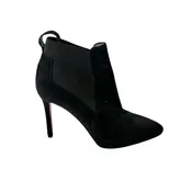 Christian Louboutin Crochinetta Black Suede Chelsea Ankle Booties