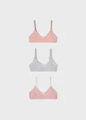 10209 Mayoral Girls Training Bras w/ Adjustable Straps, Peach, 3 PC Set