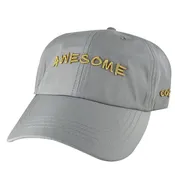 3D AWESOME Hat Nylon Dad Cap - Grey Gold