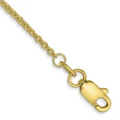 10K & 14K Gold Cable Anklet — 1.1–1.8mm, 10 Inch