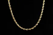 10K YELLOW GOLD HOLLOW ROPE CHAIN NECKLACE 22"