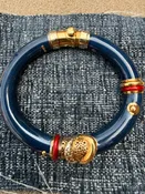 18kyg blue/red enamel bangle