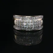 10K Yellow Gold Natural Diamond Ring Band 0.582ctw Polished Finish