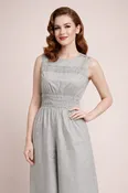 1930s Deco Beach Pyjama Jumpsuit- Stone Grey