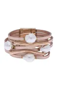 Achai Pearl Leather Bracelet