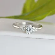 1.2ct Oval with Marquise Promise Ring Diamond Simulated 925 Sterling Silver Wedding Ring SKU:00207