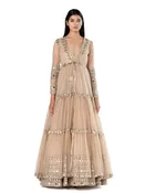 Abhinav Mishra Beige anarkali set