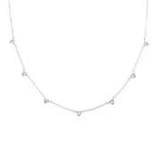 18K Gold Triangle Drop Necklace: Silver
