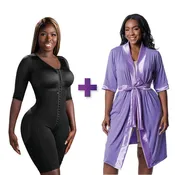 BBL & Lipo | Stage 1 Faja Colombiana Post-Op | Full Body + Post Surgery Recovery Night Gown Robe with Drain Pockets | ¾ Sleeves | Snatched Body Bundle