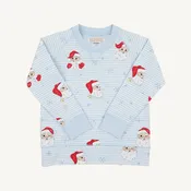 Cassidy Comfy Crewneck Boys French Terry - Dear Santa (Buckhead Blue Stripe)/Buckhead Blue by The Beaufort Bonnet Company