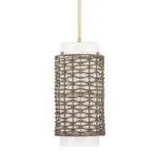 Hunter Laila 1 Light 9 inch Cylinder Pendant in Luxe Gold with Cased White Glass 48207