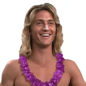 80's Fast Times Jeff Spicoli Wig and Lei Costume Kit