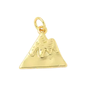18k Gold Plated Brass Mountain Charm