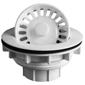 C16 Karran ABSWH 3-1/2″ White Basket Strainer for Acrylic Sink