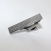 1.25″ Silver Check Dots Tie Bar for Slim Tie