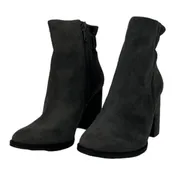 Arturo Chiang Women US 7 At-Rakel Grey Suede Round Toe Ankle Boot