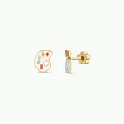 Artist Pallete Enamel Flat Back Kids Earrings