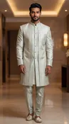 Ayaan Mint Green Sherwani Set