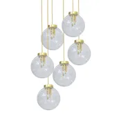 Italian Pulegoso Glass &amp; Brass Chandeliers - Six Available — Chris Howard Antiques & Modern