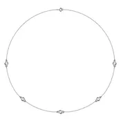 Bezel Diamond Station Necklace