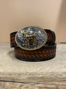 3D Belts –  Western Boy  Belt Tooled ( Brown )