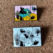 Alien Cat Parent enamel pin