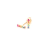 Multi Sapphire Rainbow Bar Earring