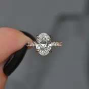 3.02 TCW Oval Diamond Pavé Engagement Ring