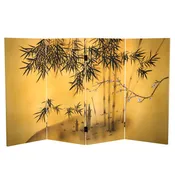 3 ft. Short Double Sided Bamboo Tree Canvas Room Divider