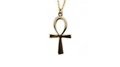 Ankh Gold-Dipped Pendant Necklace on Rolo Chain